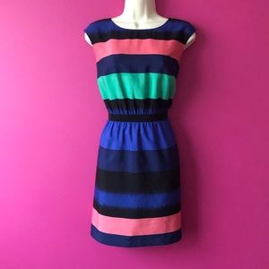 LOFT Mosaic Stripe Dress - Small Petite